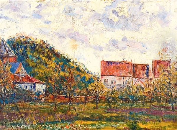 Verger Aupres Des Maisons Oil Painting by Pierre Thevenet