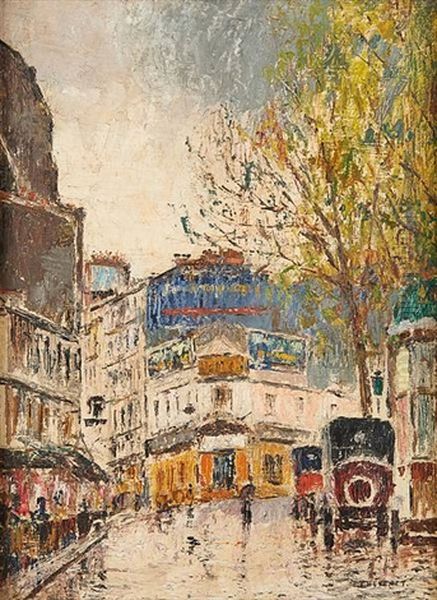 Vue De Montmartre Apres Une Averse Oil Painting by Pierre Thevenet