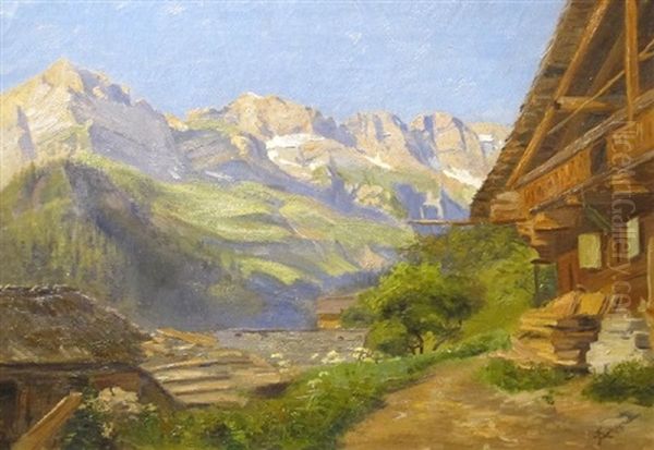 Champery Et Les Dents Blanches Oil Painting by Max Robert Theynet