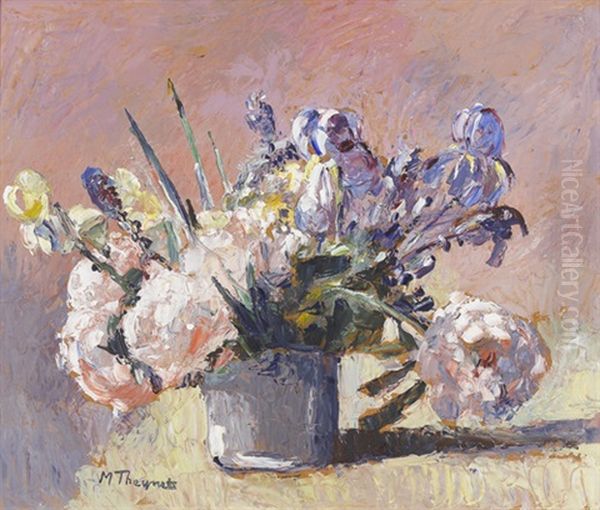 Schwertlilien Und Dahlien In Einer Vase Oil Painting by Max Robert Theynet