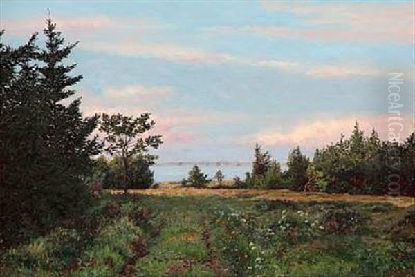 Landscape With A View Towards The Sound, Denmark Oil Painting by Anton Thiele