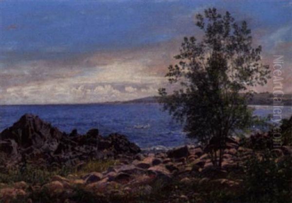 Udsigt Over Salenebugten Imod Gudhjem, Bornholm Oil Painting by Anton Thiele