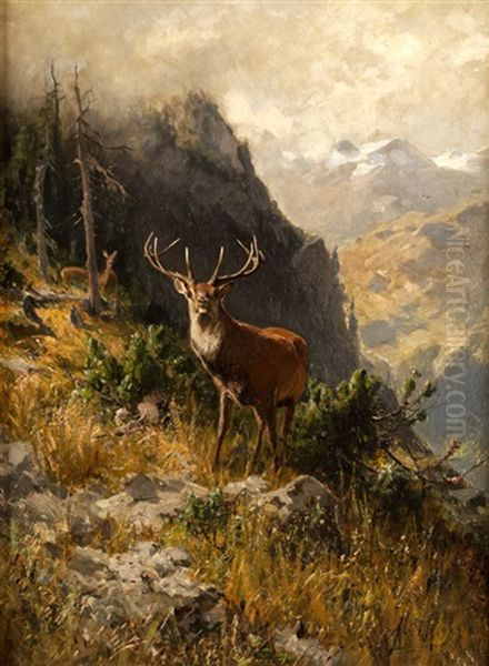 Der Hirsch Oil Painting by Arthur (Julius) Thiele