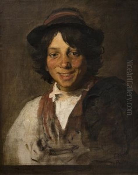 A Young Italian Man Oil Painting by Franz Thiele