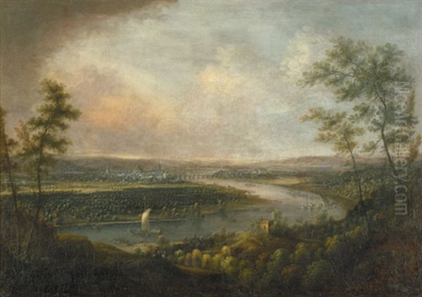 Blick Auf Dresden Vom Weisen Hirsch Aus Oil Painting by Johann Alexander Thiele