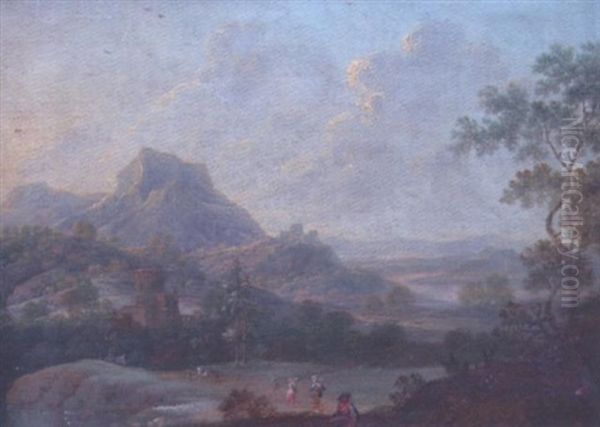 Vue Animee De La Vallee Du Rhin by Johann Friedrich Thiele