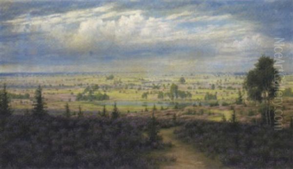 An Extensive Landscape Oil Painting by Alfred Rudolph Thielemann