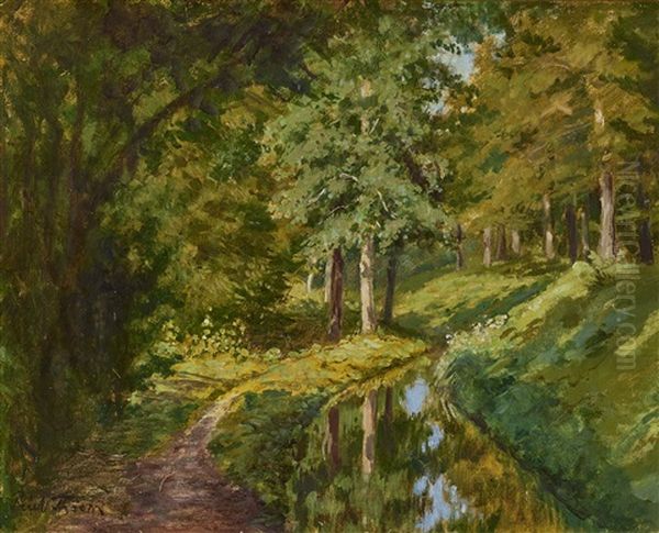 Forest Landscape Oil Painting by Paul Thiem