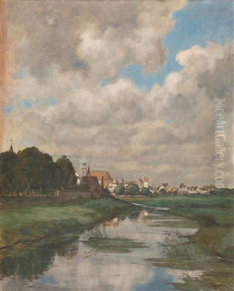 Ansicht Von Dingolfing Oil Painting by Paul Thiem