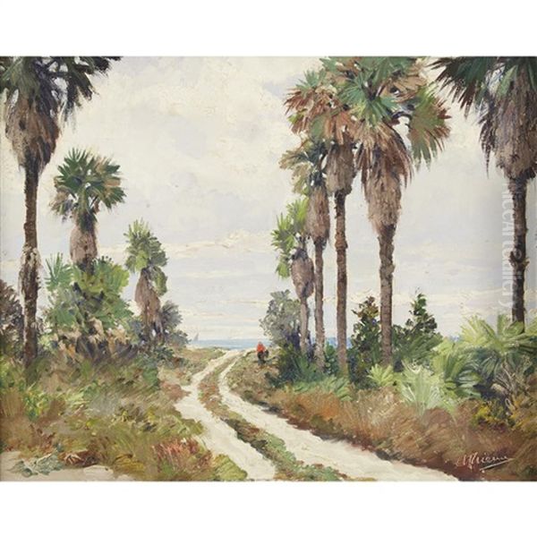 Palms Oil Painting by Anthony Thieme