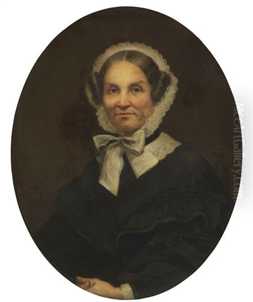 Portrat Der Amalie Thiersch Geb. Loffler (1794-1878), Die Mutter Des Kunstlers Oil Painting by Ludwig Thiersch