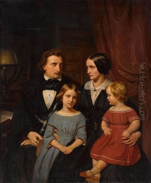 Emil August Von Schaden Und Seine Familie Oil Painting by Ludwig Thiersch