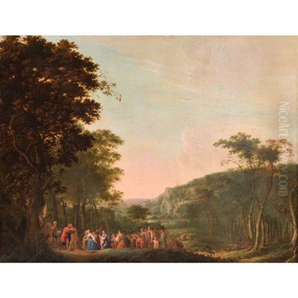 The Reconciliation Of Jacob And Esau Oil Painting by Daniel Jansz Thievaert