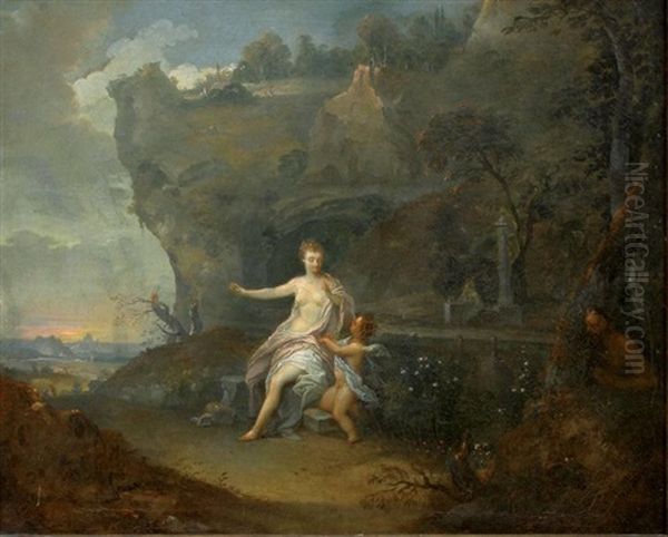 Venus Et Cupidon Oil Painting by Daniel Jansz Thievaert