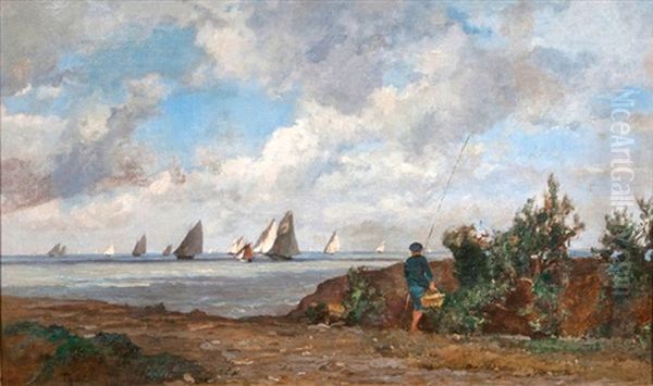 Angler Am Atlantik Oil Painting by Alexandre Thiollet