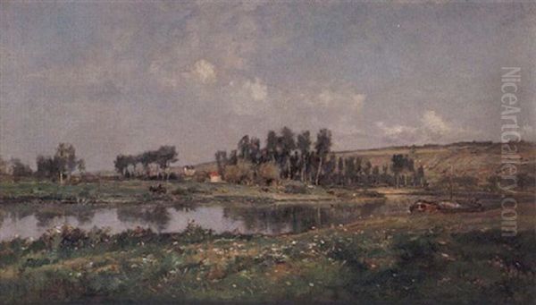 Bords De L'oise Oil Painting by Alexandre Thiollet