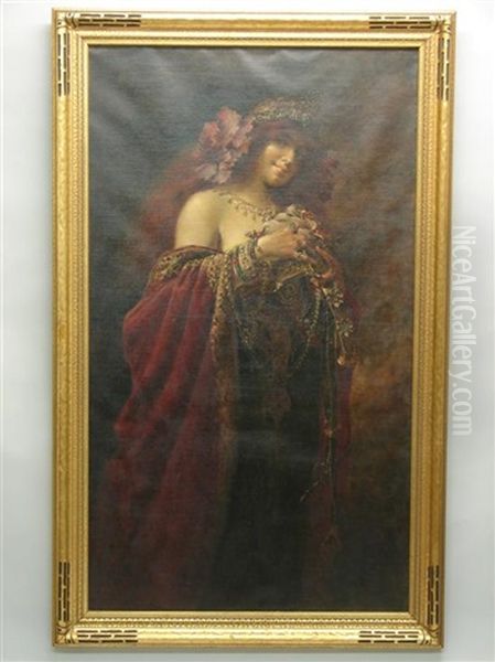 Gypsy Girl Oil Painting by Antoine Auguste Thivet