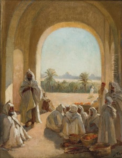 Marchand D'agrumes A El Oued Oil Painting by Jeanne Clementine Thoinot