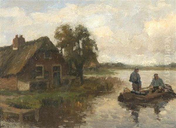 La Barque De Pecheurs Oil Painting by Willem Bastiaan Tholen