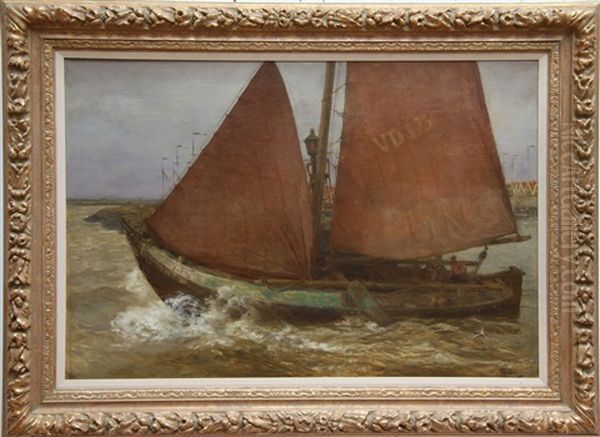 Volendammer Viskotter Oil Painting by Willem Bastiaan Tholen