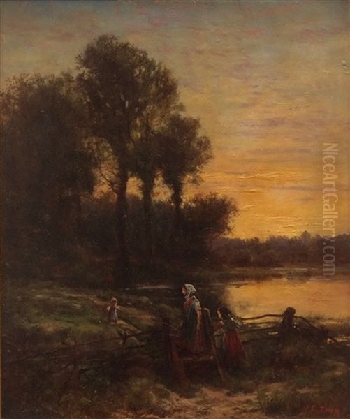 Eventide Oil Painting by James Crawford Thom