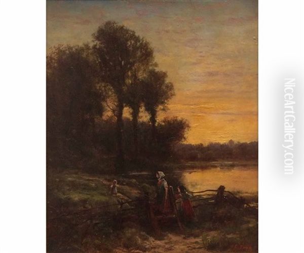 Eventide Oil Painting by James Crawford Thom