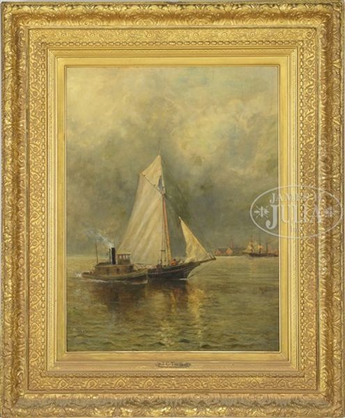 Escorting The Schooner To Dock Oil Painting by James Crawford Thom