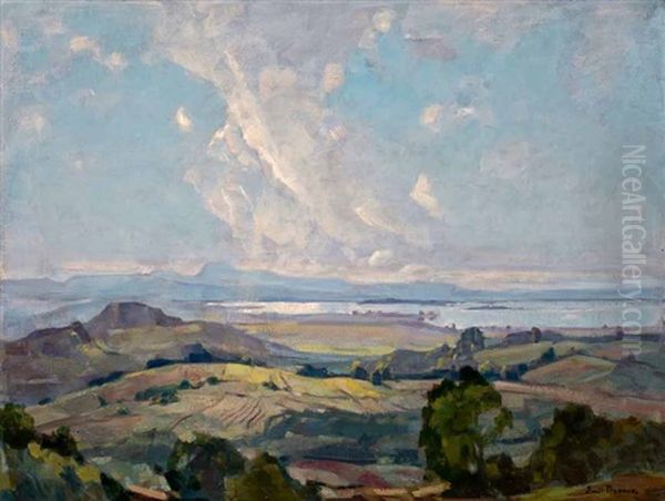 Blick Auf Den Chiemsee Oil Painting by Emil Thoma