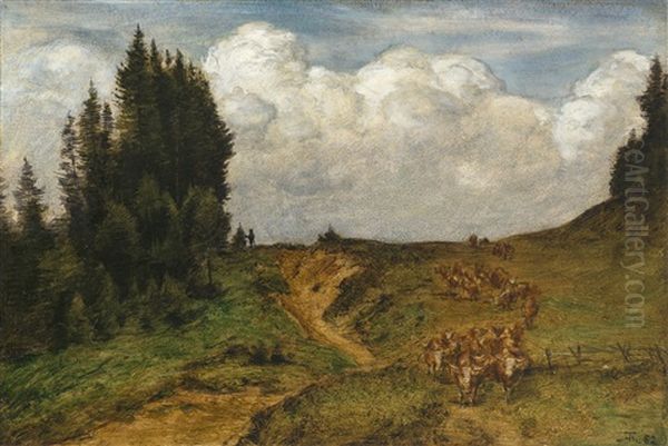 Herbstlandschaft Bei Emmishofen Oil Painting by Hans Thoma