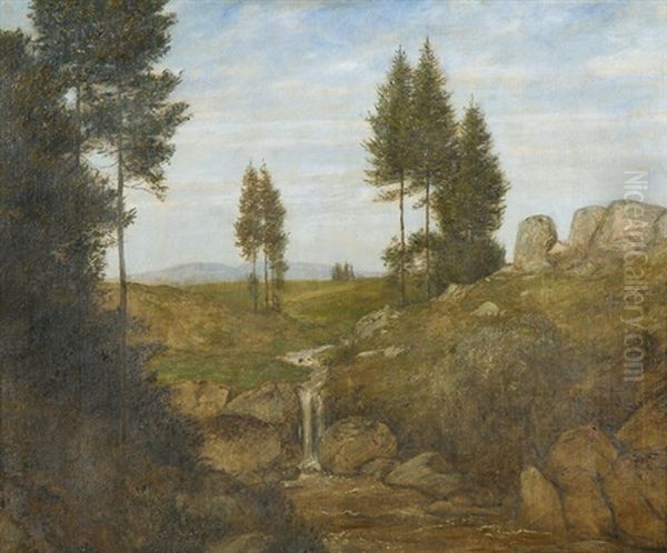 Schwarzwaldtal Bei Bernau Oil Painting by Hans Thoma