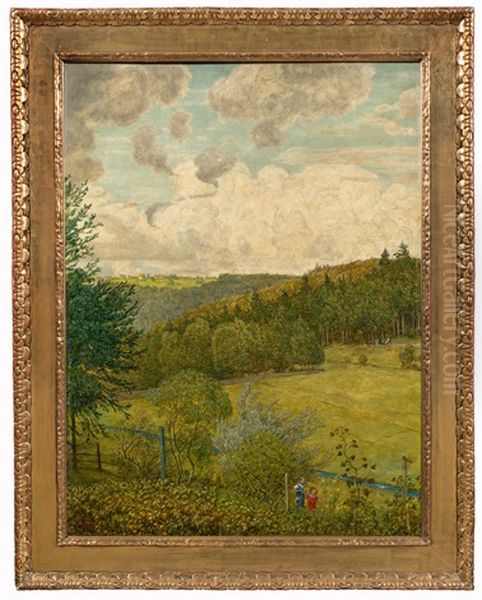 Glucklicher Sommertag In Marxzell Oil Painting by Hans Thoma