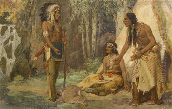 The Barter Oil Painting by Conrad Arthur Thomas