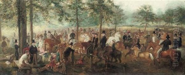 Rotten Row, Hyde Park Oil Painting by George Housman Thomas