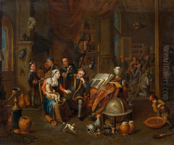 An Interior Scene With A Visit To The Doctor Oil Painting by Gerard Thomas