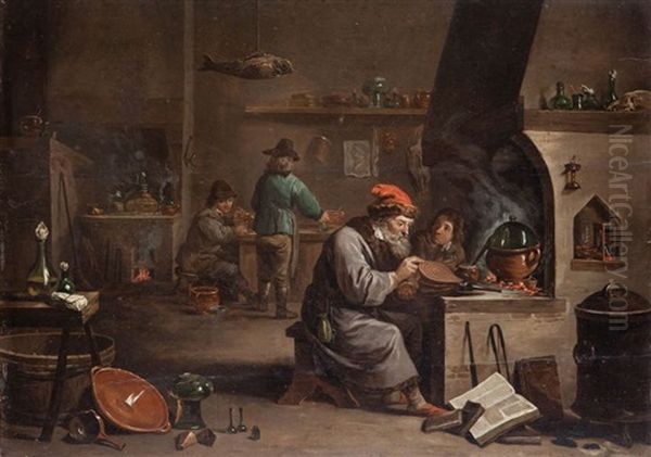 Le Laboratoire De L'alchimiste Oil Painting by Gerard Thomas