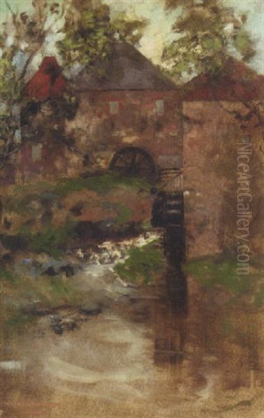 The Water Mill Oil Painting by Grosvenor Thomas