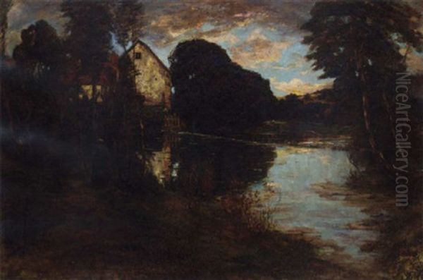 The Watermill Oil Painting by Grosvenor Thomas