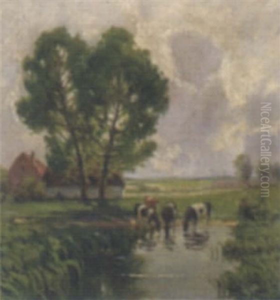 Am Weiher Oil Painting by Paul Thomas