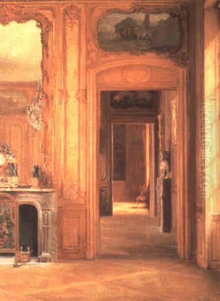 Interior Of The Hotel Brulard (?) De Genlis, Paris Oil Painting by Paul Thomas