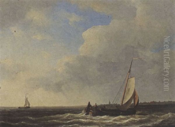 Sailing Vessel At Sea Oil Painting by Pieter Hendrik Thomas