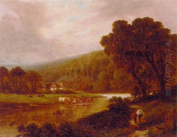 On The Upper Wye Oil Painting by Thomas Henry Thomas