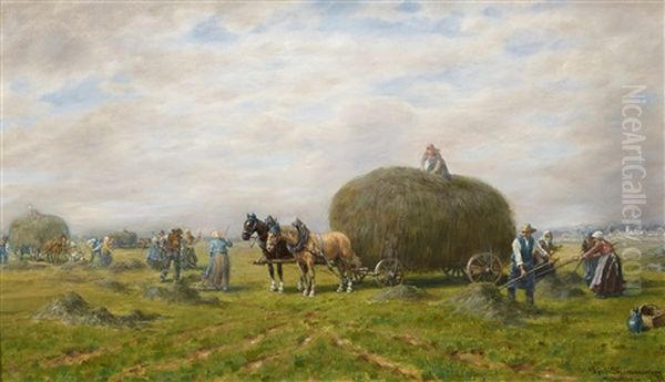 Hay Harvest Oil Painting by Desire Thomassin