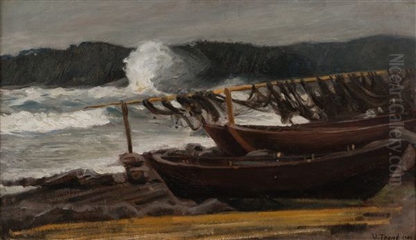 Storm By Suursaari Oil Painting by Verner Thome