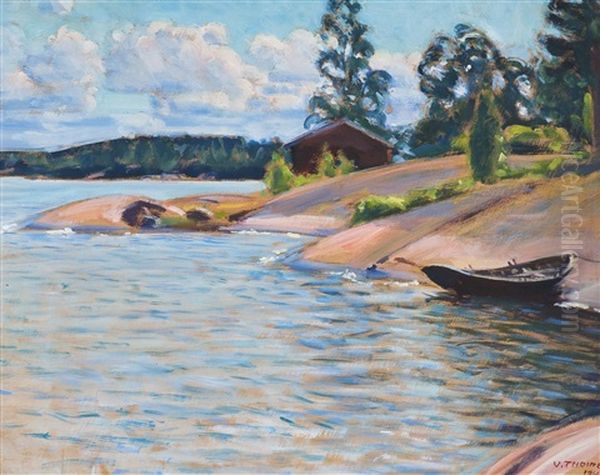 A Boat On The Shore Oil Painting by Verner Thome