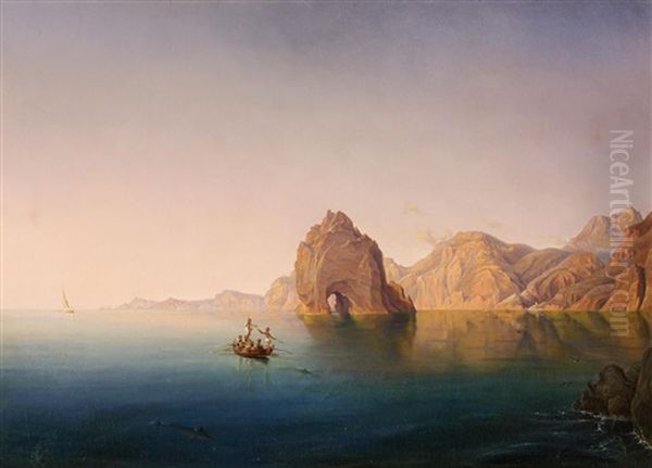 Schwertfischfang Vor Der Kuste Von Capri Oil Painting by Christian Frederik Ferdinand Thoming