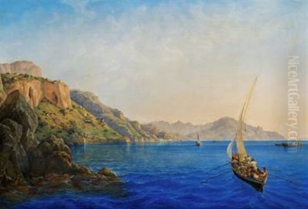 The Italian Coast Oil Painting by Christian Frederik Ferdinand Thoming