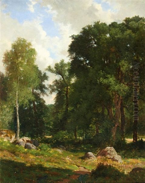 Forest Clearing Oil Painting by Alfred Wordsworth Thompson