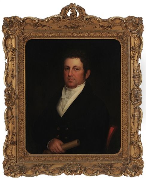 Important Historical South Carolina Portrait Of Captain John Gibbes Barnwell (1778-1828), Grandson Of The Founder Of Beaufort, South Carolina Oil Painting by Cephas Thompson