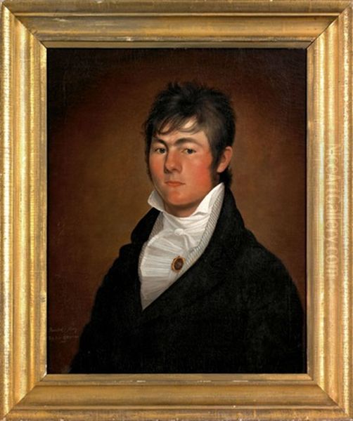 Portrait Of Samuel Wardwell Of Cherry Valley, New York Oil Painting by Cephas Thompson