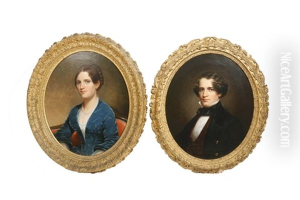 Portraits Of George G. And Penelope Williams Of Boston Oil Painting by Cephas Giovanni Thompson